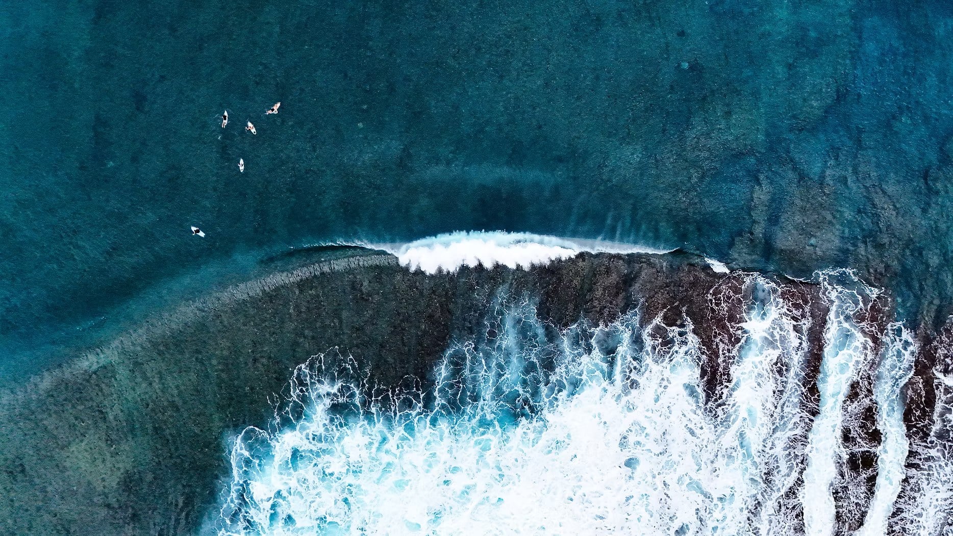 Wave breaking over the reef